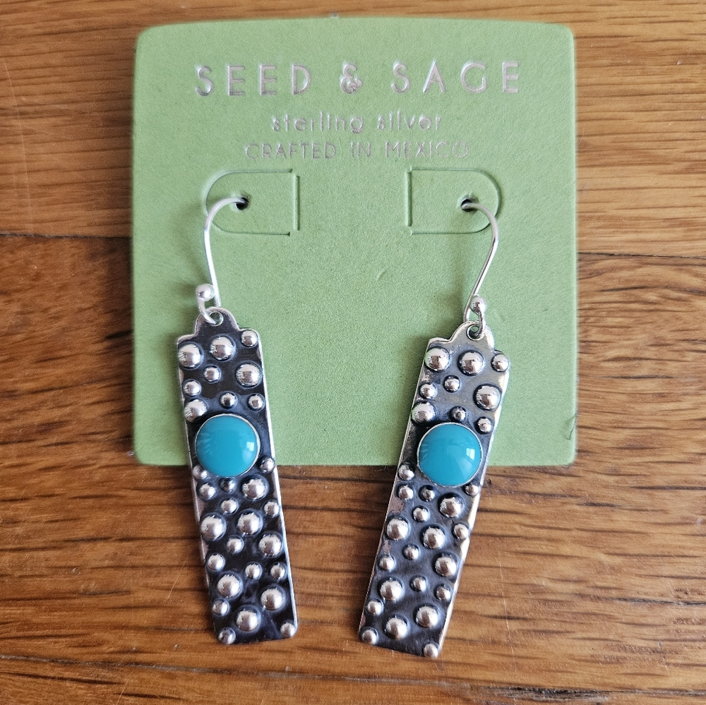 Seed & Sage Sterling Silver Turquoise  Earrings.